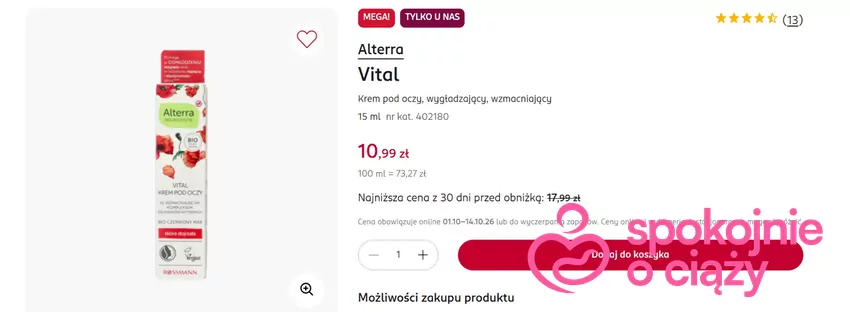 Krem pod oczy za mniej niż 11 zł Rossmann - gazetka