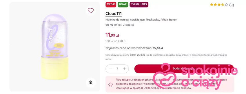 Mgiełka do twarzy w cenie mniej niż 12 zł Rossmann - gazetka